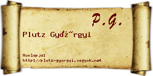 Plutz Györgyi névjegykártya